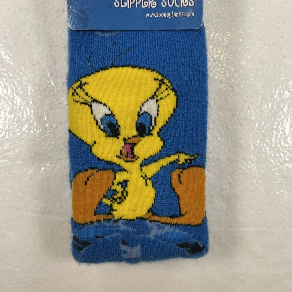 Vintage Tweety Looney Tunes 1997 Slipper Socks Warner Bros Gripper Sole New NWT